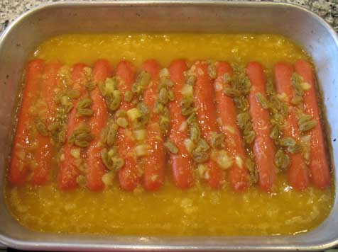 Hot Dogs in Fruited Brandy Sauce
